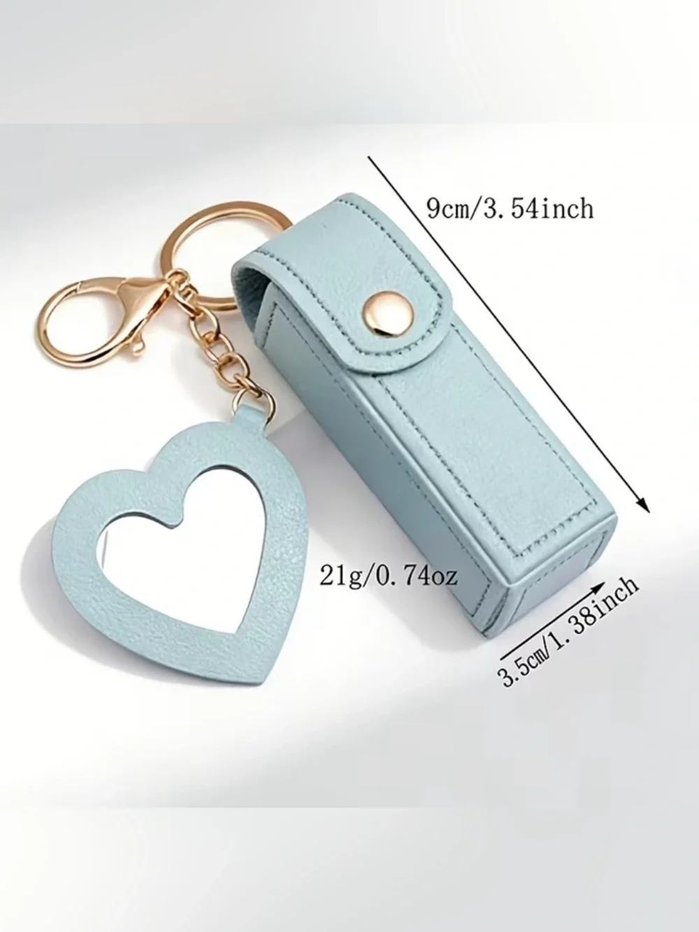 Lipstick Holder Keychain Bag Charm Heart Mirror Choose Color